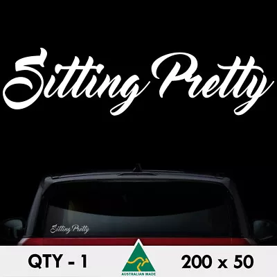 Sitting Pretty Sticker 200mm Lowered Girl Jdm Ute 4x4 Car Window Decal • $6.50