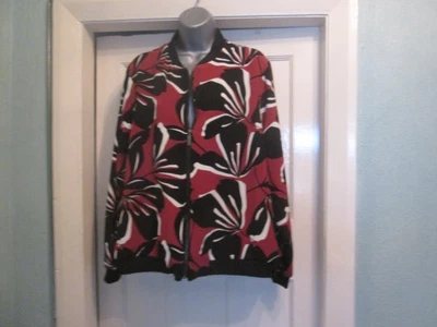 £2.50 • Buy Size 20 Black/rust/white Print Zip Up Top By MARKS & SPENCER