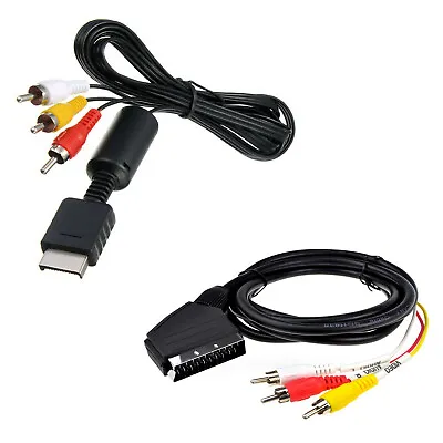 £3.49 • Buy 1.5m SCART To 3 RCA Phono Male Cable PlayStation AV Audio Video Console Lead