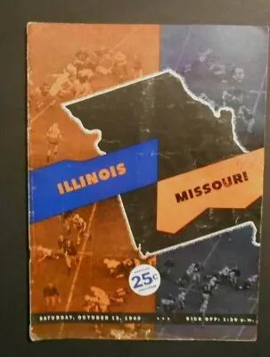 1949 Illinois Fighting Illini  Vs Misouri Tigers NCAA College Football Program • $14.99