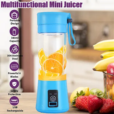 380ml Mini Juicer Electric Juice Maker Cordless Fruit Blender Smoothie Machine • £7.29