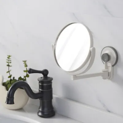 Wall Mounted Extendable Swivel Magnifying Makeup Mirror Shaving Bathroom Mirror • £8.81