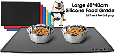 £14.99 • Buy Large Pet Puppy Silicone Waterproof Feeding Food Mat Non Slip Bowl Placemat