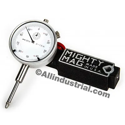 Mighty Mag + 0-1  Dial Indicator Combo Set Inspection Holder Magnetic Base Kit • $27.75