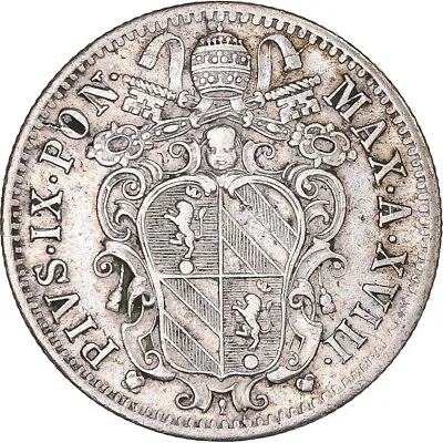 [#1060331] Coin ITALIAN STATES PAPAL STATES Pius IX 10 Baiocchi 1863 Roma • $114.34