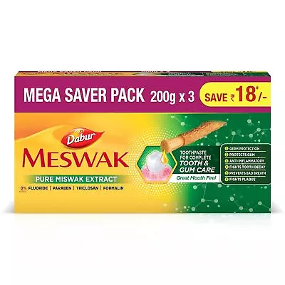 Dabur Meswak Toothpaste Natural Toothpaste 200g (PACK OF 3) • $19.99