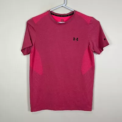 Under Armour Pink Seamless Rush Gym Training Running Tee T Shirt Men's Large L • $24.99