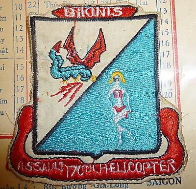 BIKINIS - Flight Patch - 170th Assault Helicopter Company - Vietnam War - H.702 • $5.77