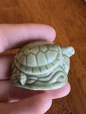 Cute Vintage Small Mini Porcelain Green Turtle Decor Tortoise Wade England • $9.99