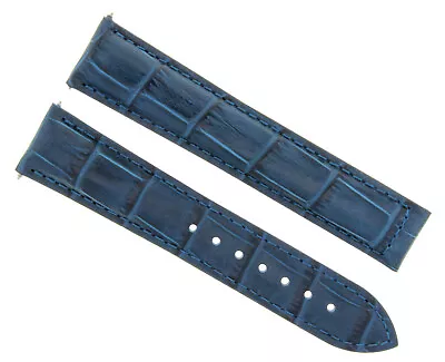 Leather Watch Strap Watch Band For 22/18mm Maurice Lacroix Deployment Watch Blue • $24.95