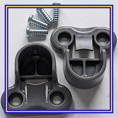 130627 X 2 ORIGINAL IKEA PAX Wardrobe Brackets Clips For Rail GREY With Screws • £5.50