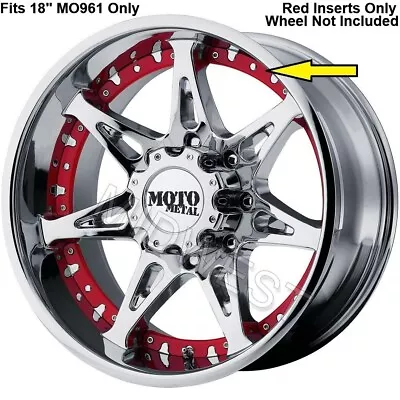 7 New 389K18R Red Moto Metal 18  MO961 Wheel Rim Inserts With Screws • $39.95