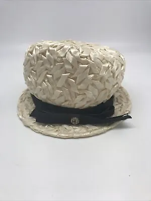 Vintage 30’s 40’s United Hatters Straw Hat Ladies 20” Inside Brim • $25