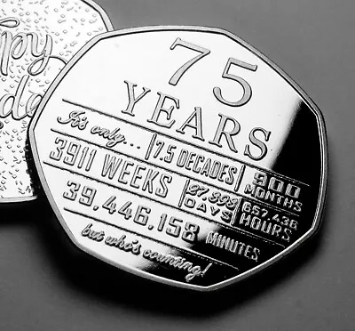 75th Birthday Silver Commemorative. Gift/Present. 75 Years Grandma/Grandad/Dad • £7.99