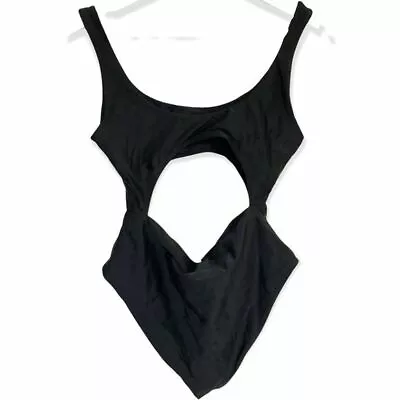 Zaful M Cutout One Piece Seamless Black High Waisted Bathing Suit  • $19