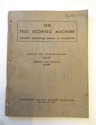 IBM Electric Test Scoring Machine Graphic Item Counter Manual Of Instructions • $74.99