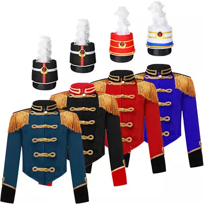 Kids Girls Jacket Role Play Costume Set Tassel Shoulder Majorette Costume Tops • $21.61