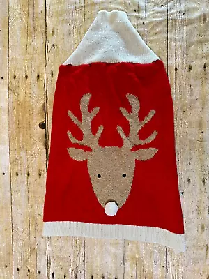 Martha Stewart Pets Dog Fashion Apparel Reindeer Sweater Red Gold Size L • $22.99