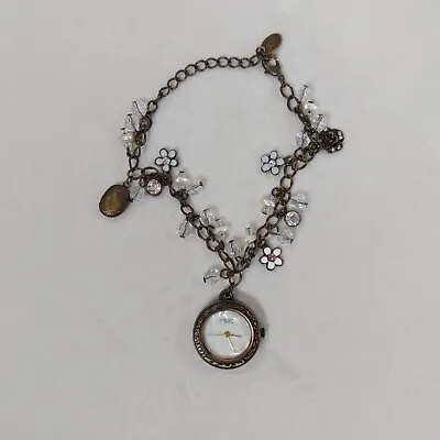 Ladies Watch Multi Charmed Bracelet Bronze Tone MOP Dial Gemmed Working By Next • £5.95