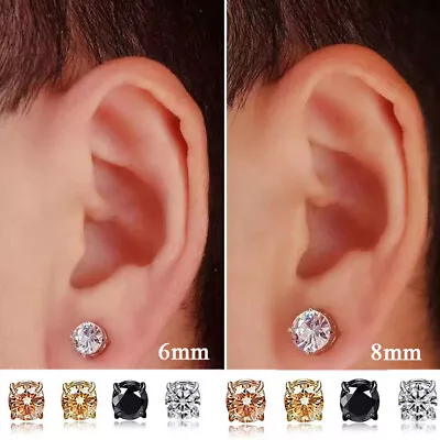 Magnetic Stud Earrings 6/8MM For Women Men Non-Piercing Clip On Stainless Steel  • $0.99