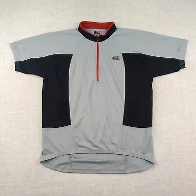 RLX Polo Sport Cycling Jersey Mens L Large Gray 1/4 Zip Biking Bike Pocket • $19.95