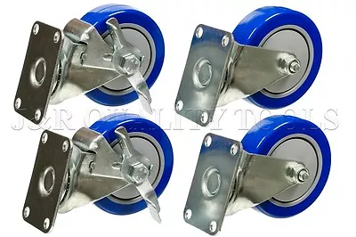 4 Heavy Duty Caster Set 4  Wheels 4 Swivel 2 With Brake Non Skid No Mark Casters • $37.95