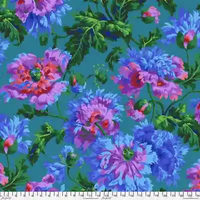 1/2 Metre Kaffe Fassett Garden Party Blue PWPJ020.BLUE - Cotton Quilting Fabrics • £8.70