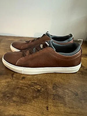 Martin Dingman Beckett Brown Leather Slip-On Sneaker Shoes Men's US 11 M • $59.95