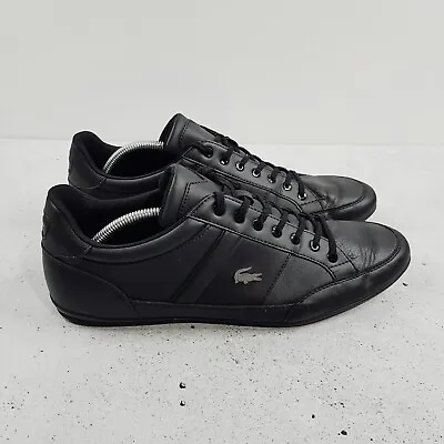 LACOSTE Mens EUR 46 Or US 12 / UK 11 Black Chaymon Sneakers Shoes • $120