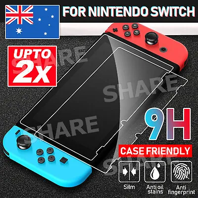 2x For Nintendo Switch Genuine 100% TEMPERED GLASS Screen Protector Cover Film • $4.35