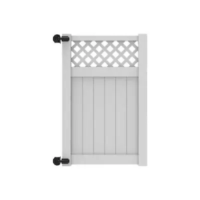 Barrette Outdoor Living Fence Gate 72 X44  White Vinyl Un-Assembled Heavy Duty • $365.05