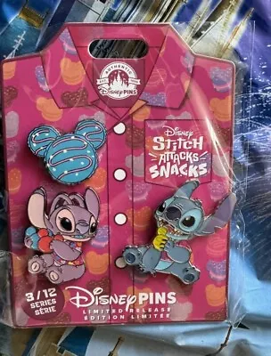 2024 Disney Parks Stitch Attacks Snacks Macaron Cookie Pin Set Series 3 - NEW! • $29.59