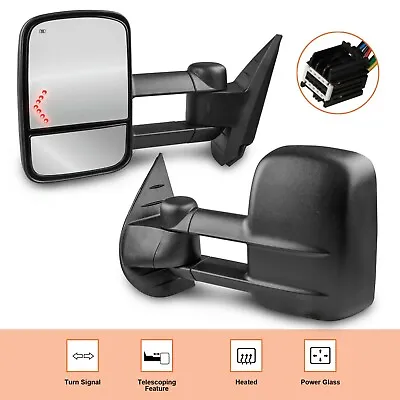 Tow Mirrors For 07-13 GMC Sierra Chevy Silverado 1500 2500 Power Heated One Pair • $85.96