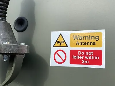 MILITARY LAND ROVER WOLF ARMY BOWMAN WARNING ANTENNA 'do Not Loiter’ Sticker X 2 • £4.69