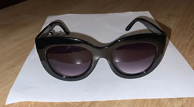 $10 • Buy NWT Steve Madden Black Oversize Sunglasses Style #SM864160 W/Purple Smoke Lenses
