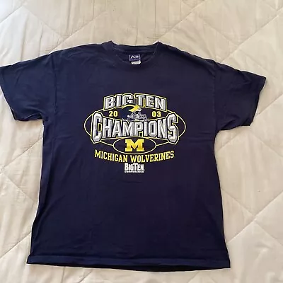 MICHIGAN WOLVERINES 2003 Big Ten Champions T-Shirt LG • $2