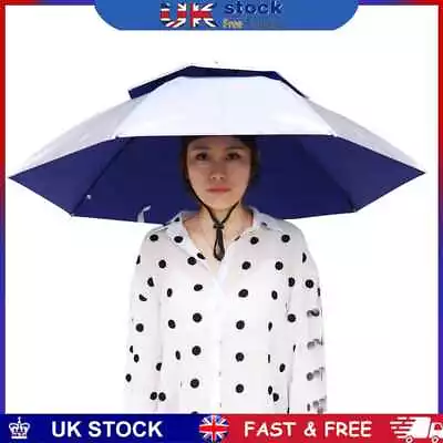 £11.29 • Buy Foldable Outdoor Umbrella Hat Women Men Fishing Double Layer Headwear Sun Cap