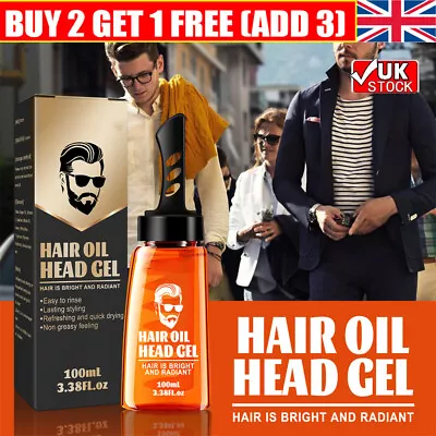 2024 Hair Oil Head Gel Hair Gel For Men 2 In 1 Hair Wax Comb UK • £8.99