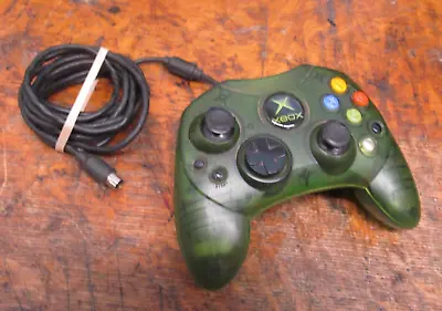 MICROSOFT XBOX CONTROLLER Original Green S Type Wired UNTESTED For Parts Repair • $2.54