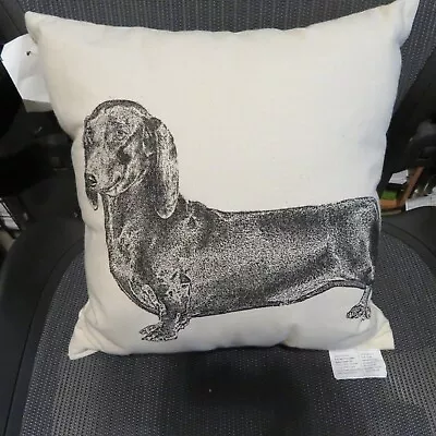 Eric & Christopher Screen Printed Dachshund Dog Pillow 14  Made In USA - NEW • $24.99