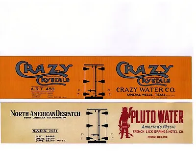 $1.99 • Buy CRAZY CRYSTALS / PLUTO WATER Wood-era HO Scale Printed 40' Boxcar Reefer Sides