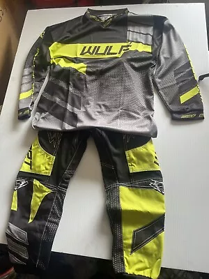 Wulf Kids Motorcross Outfit (yellow 3-4) Racing/ Track/motorbikes/gear • $49.26