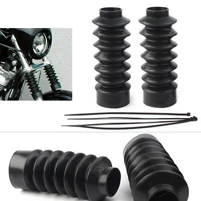 1 Pair Motorcycle Black Rubber Fork Cover Long Gaitors For Harley Sportster USA • $16.13