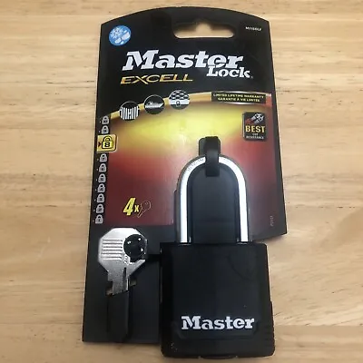 Masterlock Excell M115DLF 48MM X 38MM LONG SHACKLE Padlock With 4 Keys  Level 8 • £15