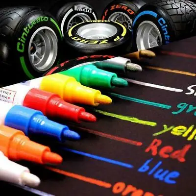 12PCS Waterproof Permanent Paint Marker Pen For Car Tyre Tire Tread Rubber Metal • £6.93