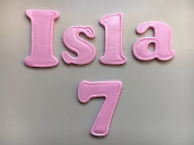 Edible Sugarpaste Letters  - Cake Topper 1 Upper And Lowercase With Shimmer Pink • £2