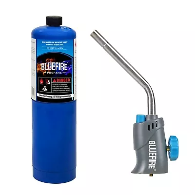 BLUEFIRE Extend Tube Trigger Start Gas Welding Propane Torch Head /w Propane Kit • $44.99