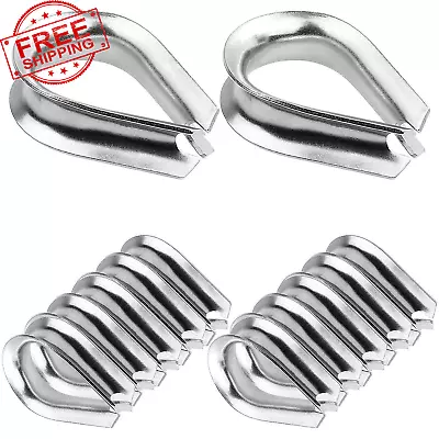 12PCS 1/2 Inch Wire Rope Thimbles M12 Cable Thimbles 304 Stainless Steel Thimble • $24.44