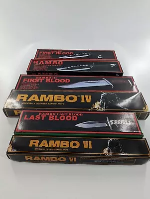 ONE SET 6PCS Rambo FIRST BLOOD I II III IV V VI Military Survival Knife • $398.99