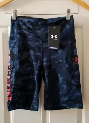 Under Armour Fitted Camo Freedom And Flag High-rise Bike Shorts Size Xs • $23.40